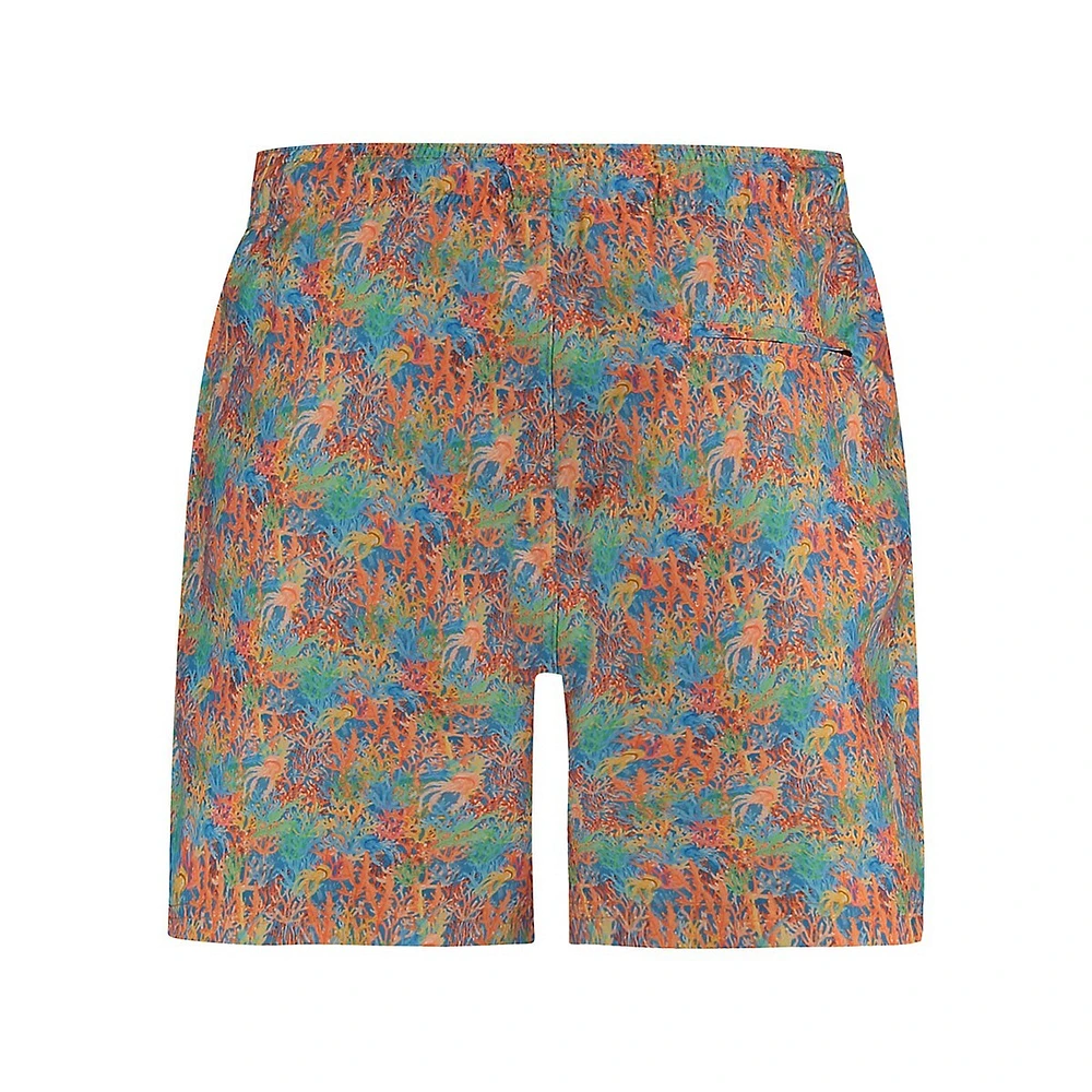 Coral-Print Swim Shorts