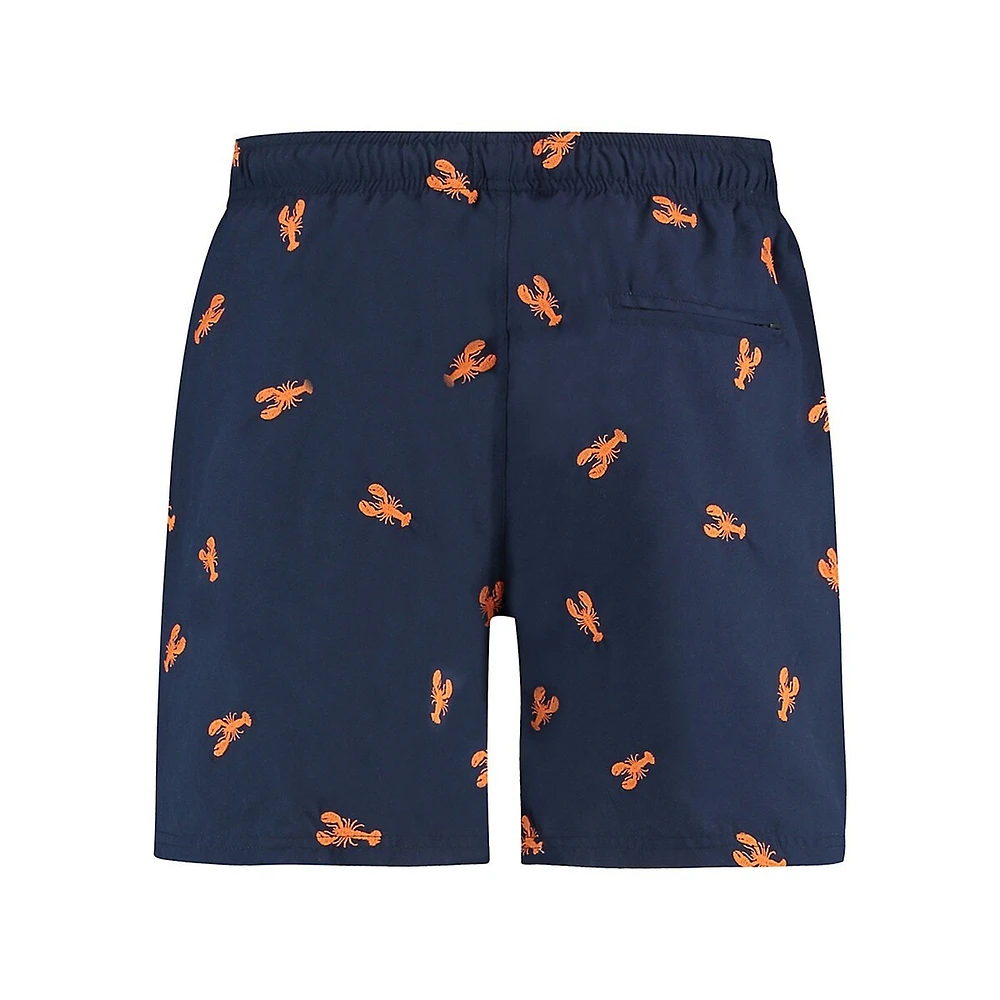 Lobster-Embroidery Swim Shorts