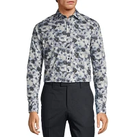 Modern Classic-Fit Easy-Care Multicolour Floral Dress Shirt