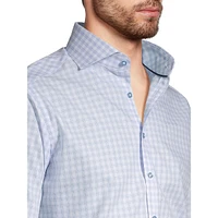 Slim-Fit Cutaway-Collar Dot-Print Print Dress Shirt