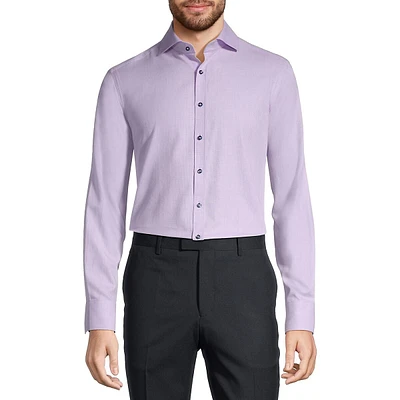 Slim-Fit Easy-Care Textured Dress Shirt