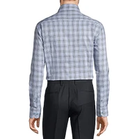 Slim-Fit Cutaway-Collar Plaid Dress Shirt