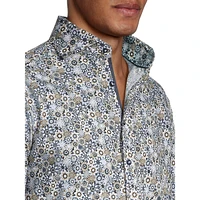 Slim-Fit Cutaway-Collar Floral Dress Shirt