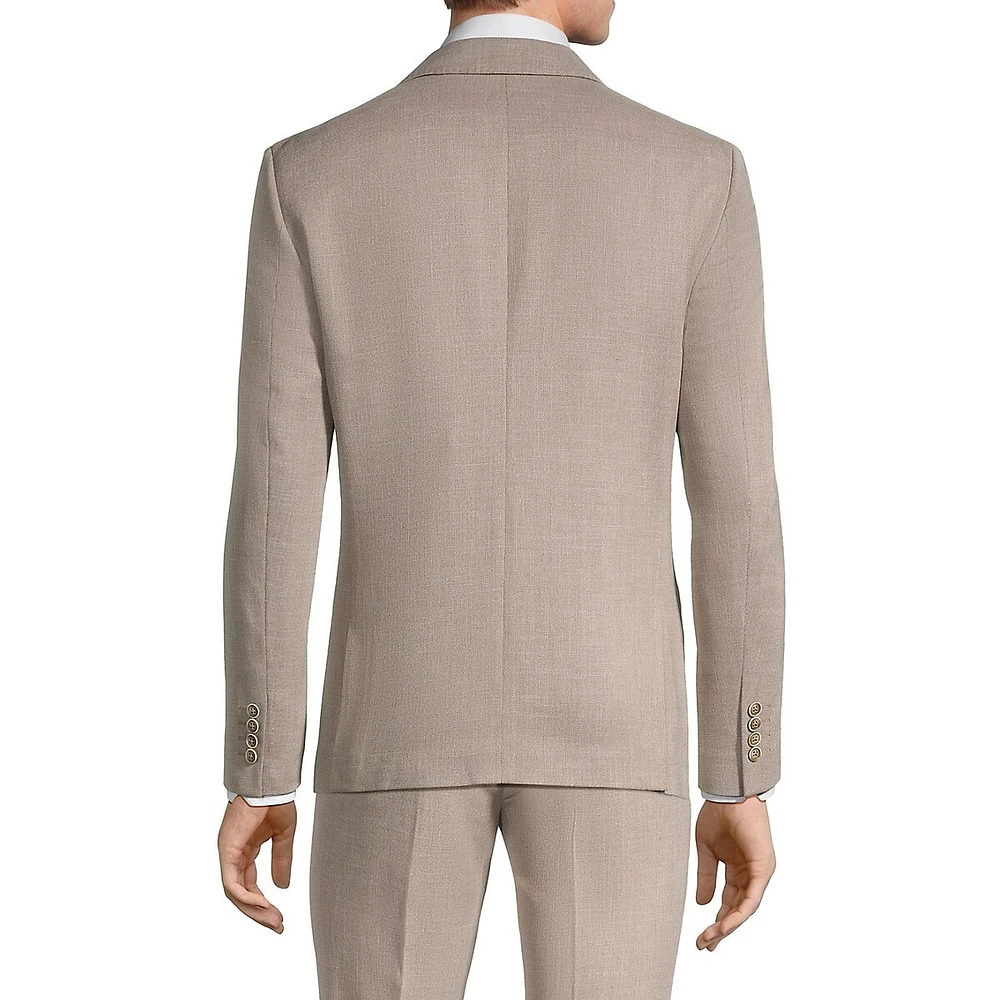 Slim-Fit Linen-Look Suit Jacket