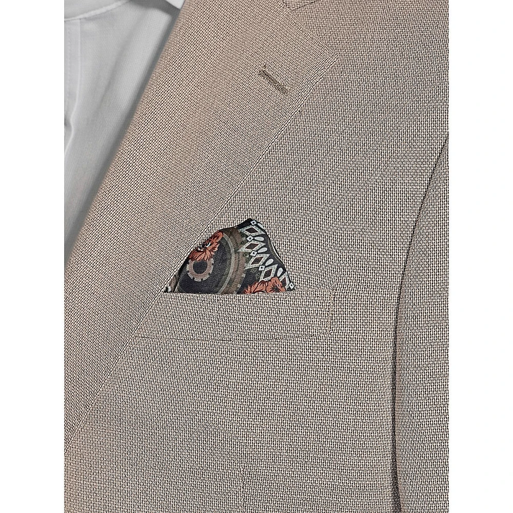 Slim-Fit Linen-Look Suit Jacket