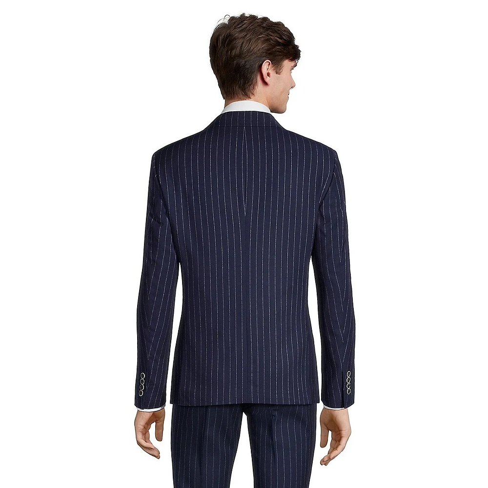 Slim-Fit Stretch Striped Suit Jacket