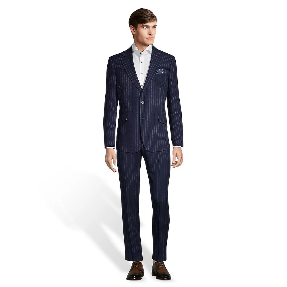 Slim-Fit Stretch Striped Suit Jacket