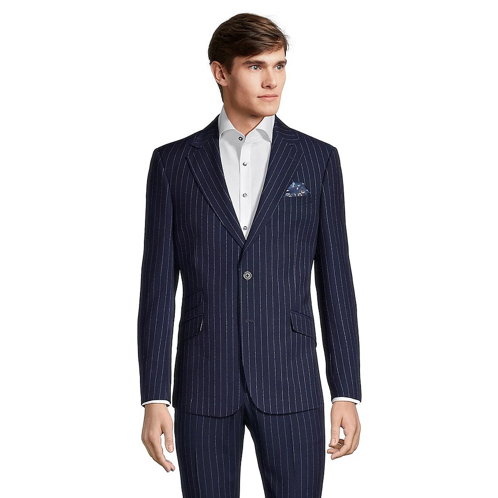 Slim-Fit Stretch Striped Suit Jacket