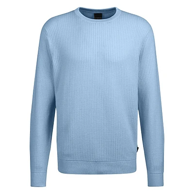 Crewneck Grid-Stitch Sweater
