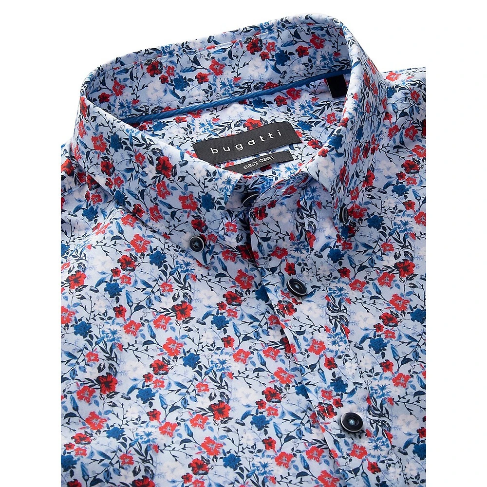 Floral Easy-Care Cotton Poplin Shirt