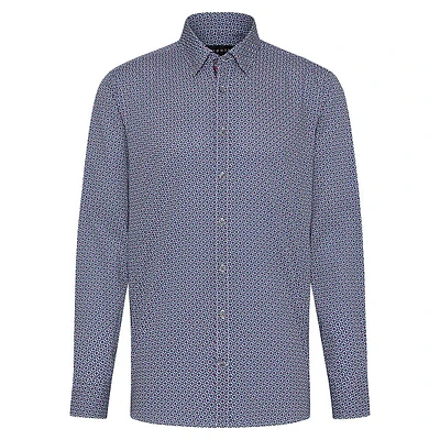 Geo-Print Cotton Poplin Shirt