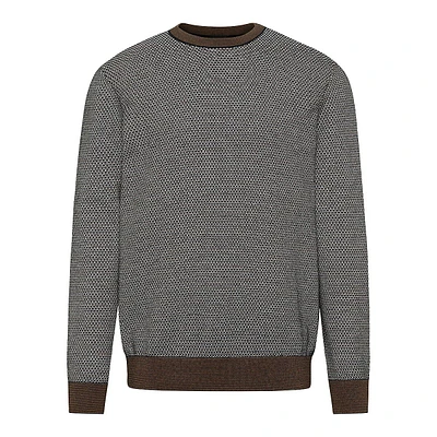 Contrast Cotton Crewneck Sweater
