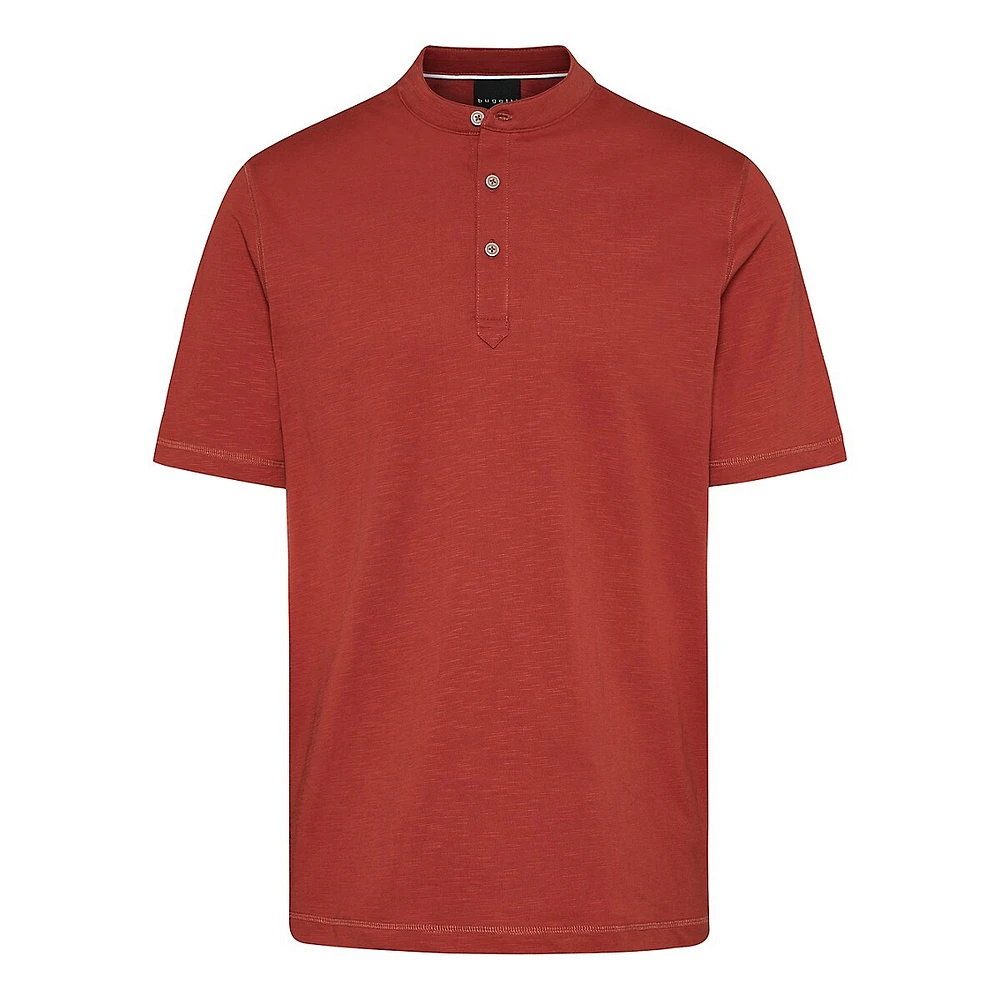 Short-Sleeve Cotton Henley