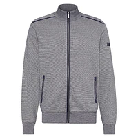 Textured Full-Zip Stretch Sweater Jacket