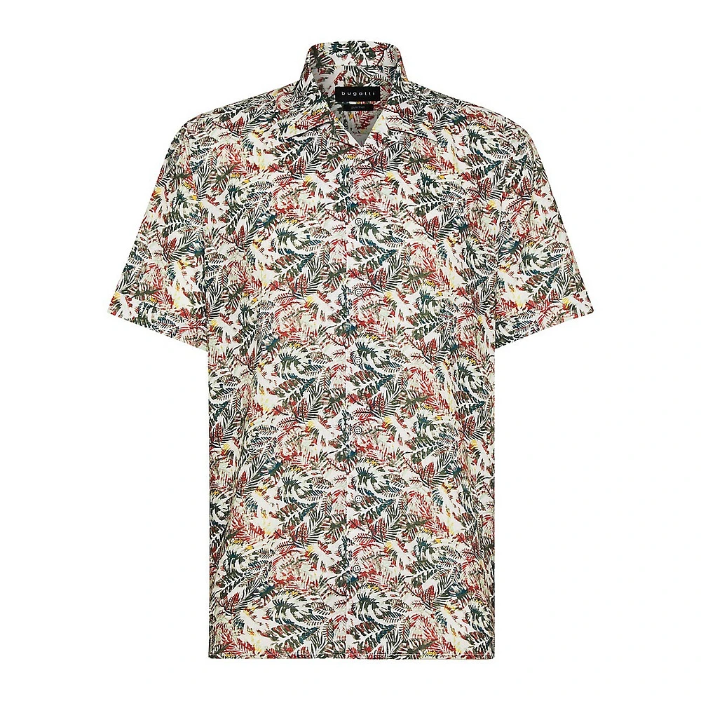 Short-Sleeve Linen Camp Shirt