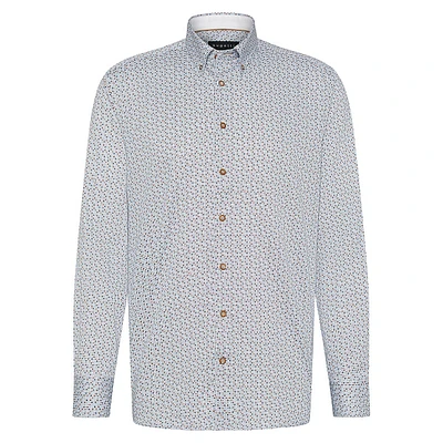 Printed Easy-Care Cotton Twill Shirt