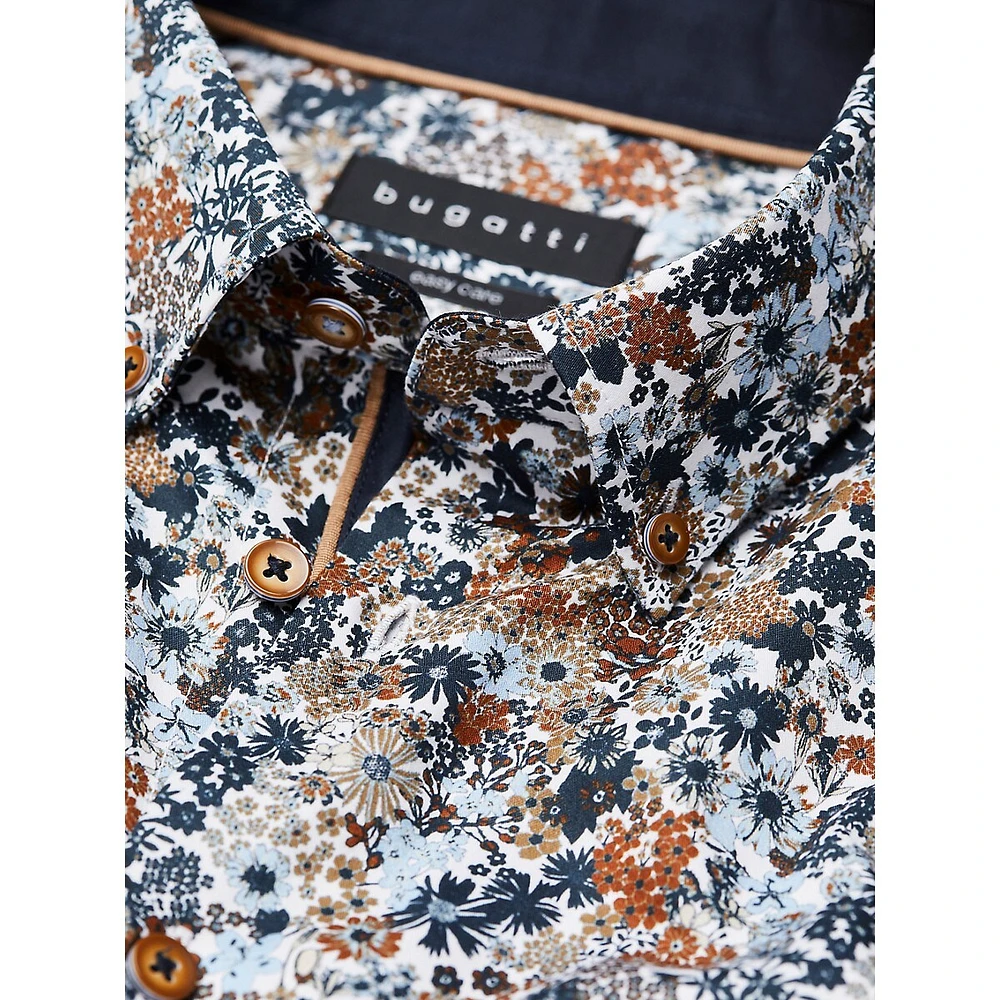 Floral Easy-Care Cotton Twill Shirt