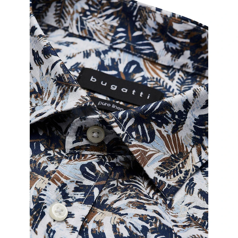 Linen Fern-Print Shirt