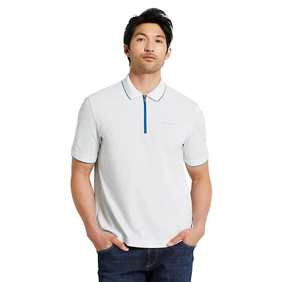 Zip-Front Stretch Polo Shirt