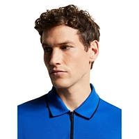 Zip-Front Stretch Polo Shirt