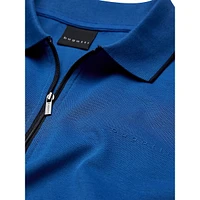 Zip-Front Stretch Polo Shirt