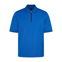 Zip-Front Stretch Polo Shirt