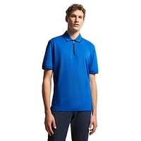 Zip-Front Stretch Polo Shirt