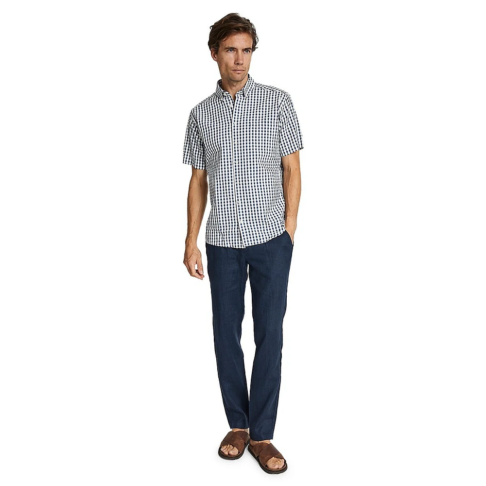 Marino Short-Sleeve Modern-Fit Check Dress Shirt