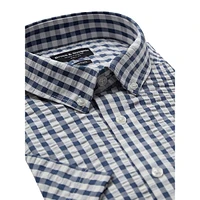 Marino Short-Sleeve Modern-Fit Check Dress Shirt