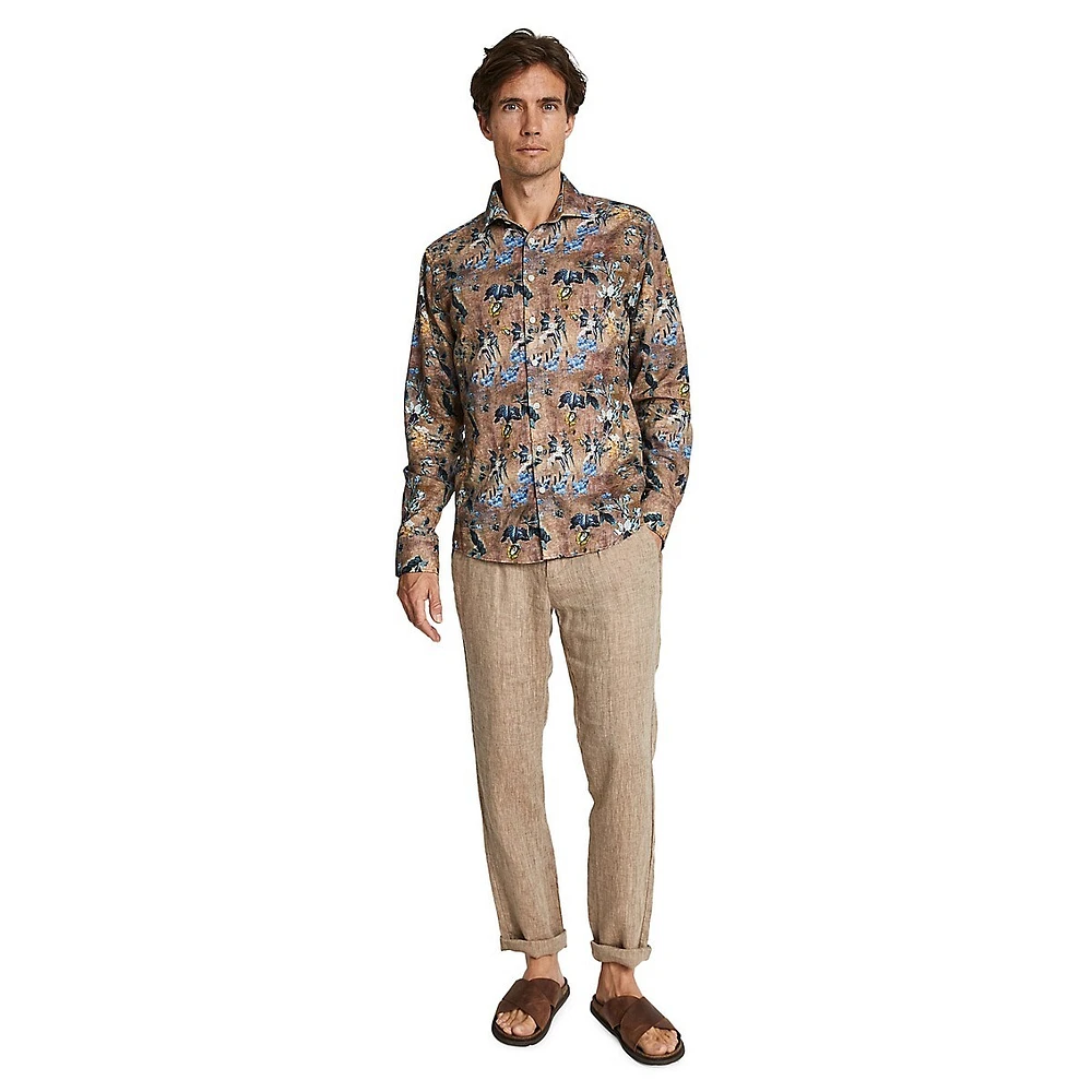 Louis Linen Drawstring Chinos