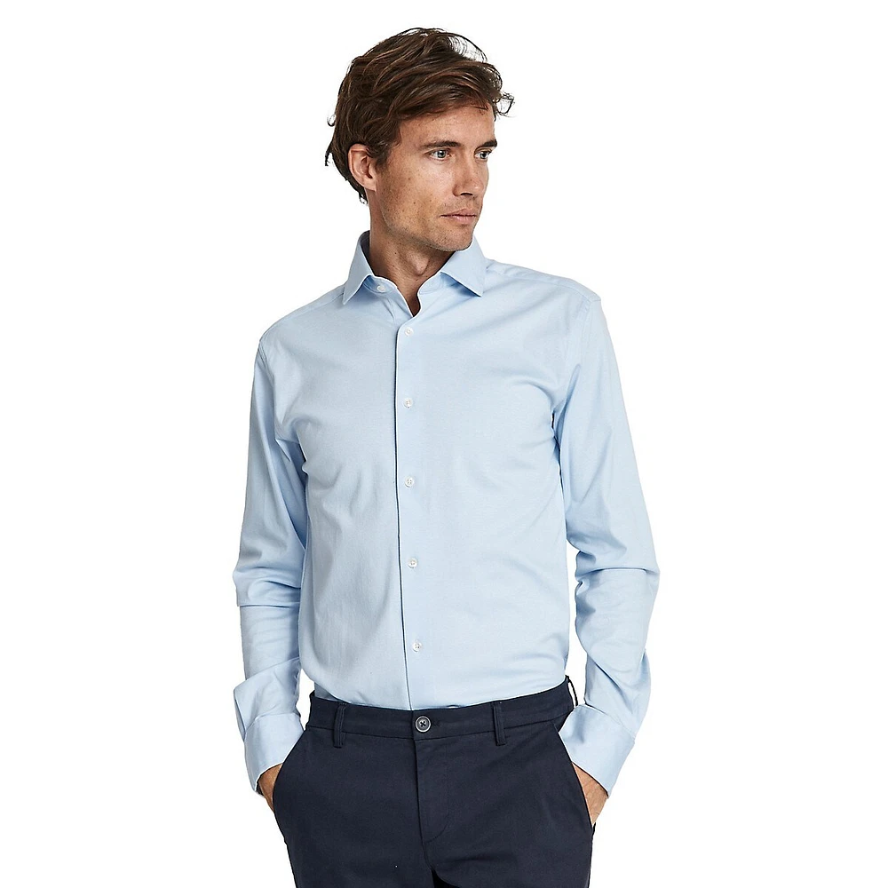 Chemise boutonnée en tricot coupe ajustée Rice