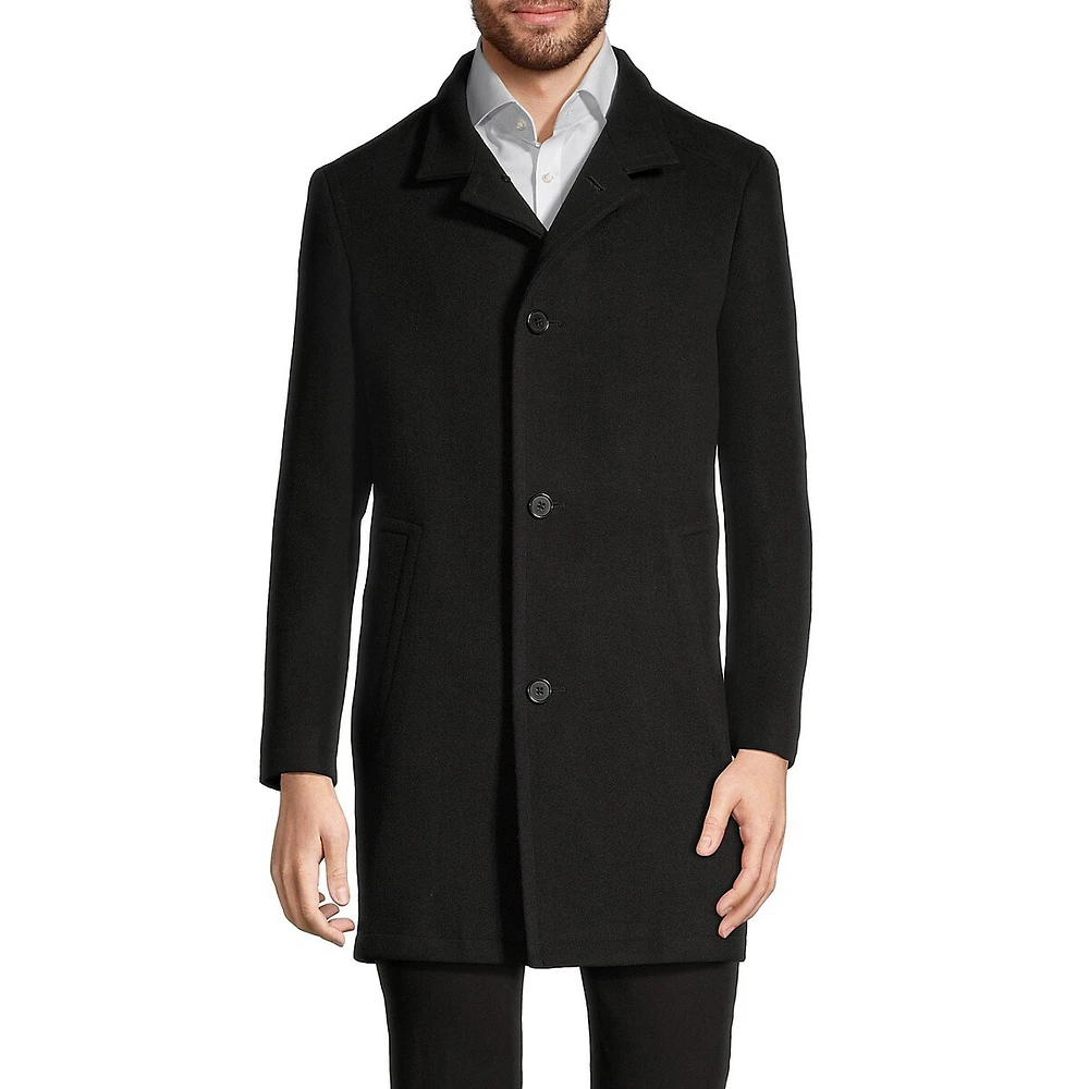 Slim-Fit Melton Car Coat