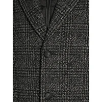 Slim-Fit Wool-Blend Plaid Gilet Coat