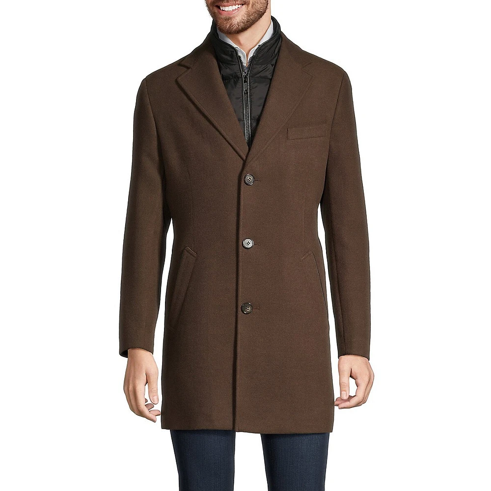 Slim-Fit Melton Gilet Coat