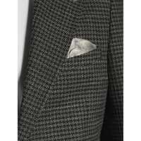 Slim-Fit Stretch Houndstooth Patch-Pocket Blazer