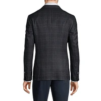 Slim-Fit Plaid Patch-Pocket Blazer