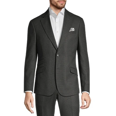 Slim-Fit Two-Tone Solid Suit Jacket