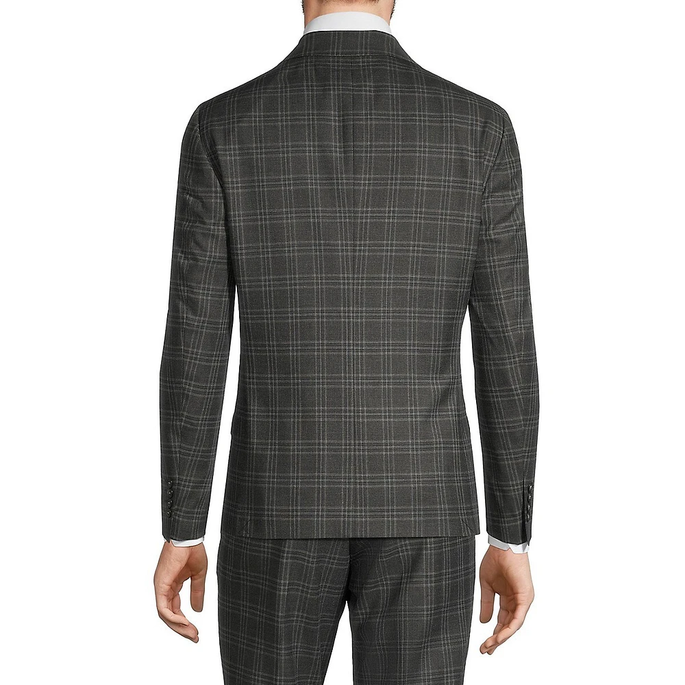 Slim-Fit Plaid Suit Jacket