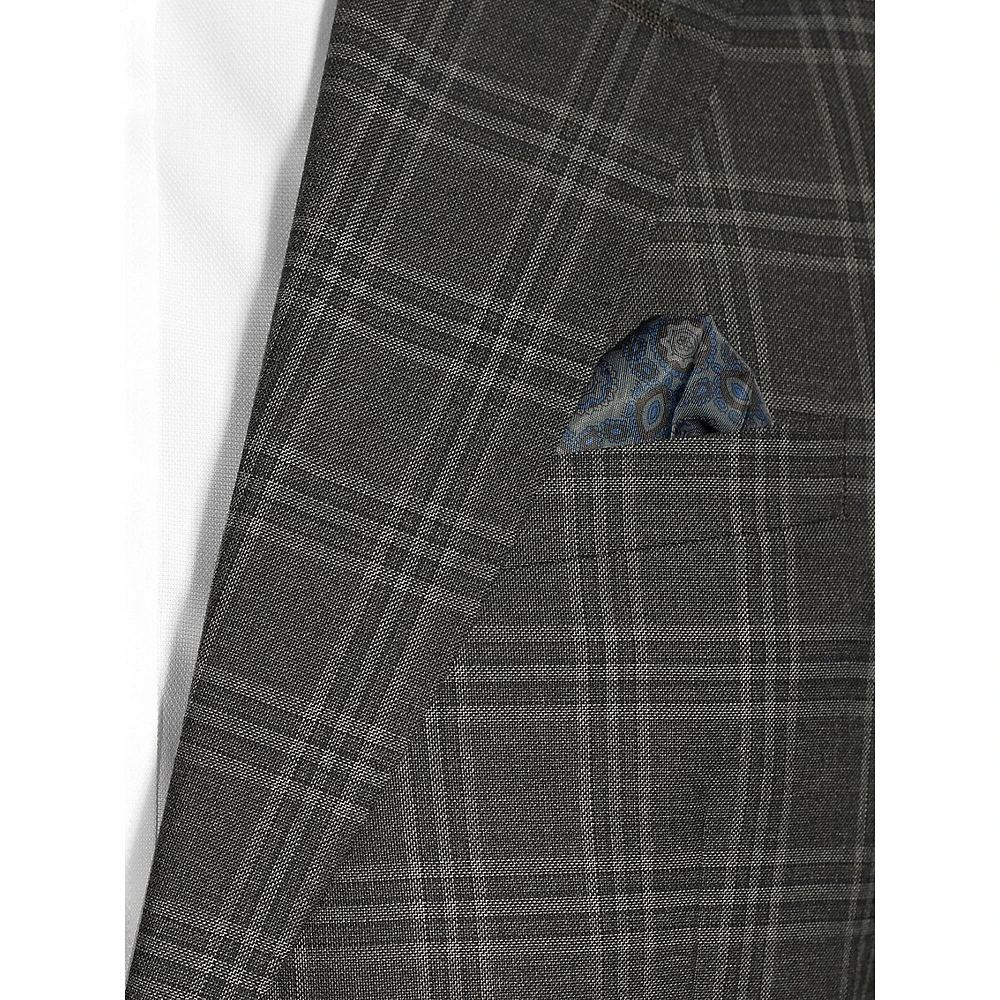 Slim-Fit Plaid Suit Jacket