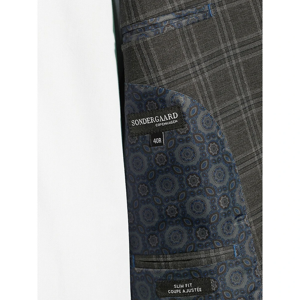 Slim-Fit Plaid Suit Jacket