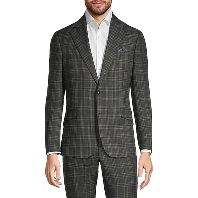 Slim-Fit Plaid Suit Jacket