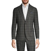 Slim-Fit Plaid Suit Jacket