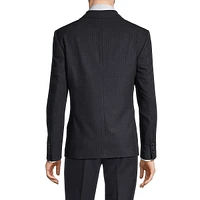 Slim-Fit Pinstriped Suit Jacket