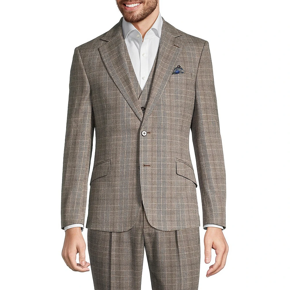 Slim-Fit Glen Plaid Suit Jacket