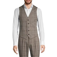 Slim-Fit Glen Plaid Suit Vest