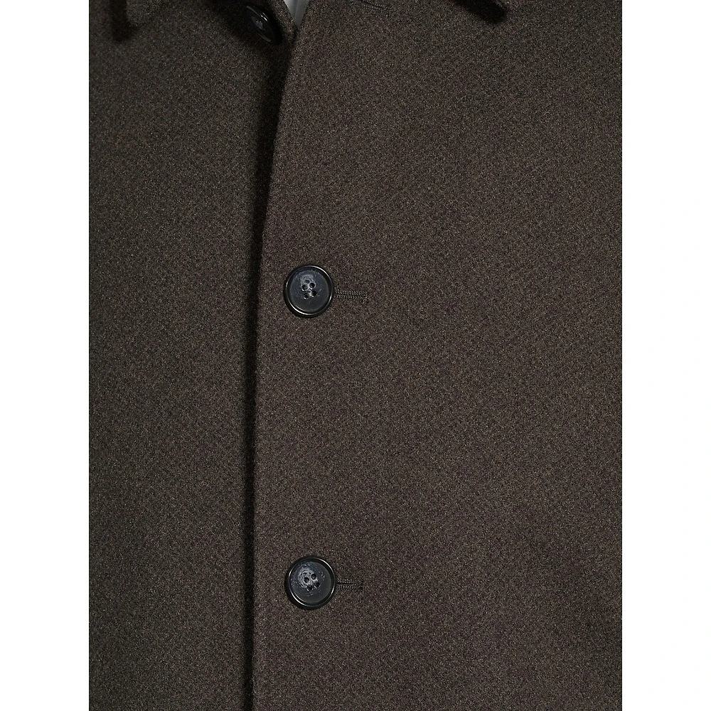 Modern-Classic Fit Donegal Diamond-Stitch Top Coat