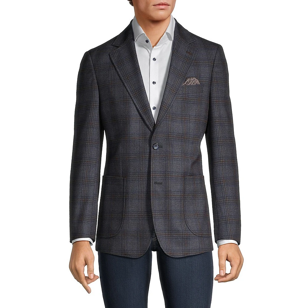 Modern-Classic Fit Plaid Sport Coat