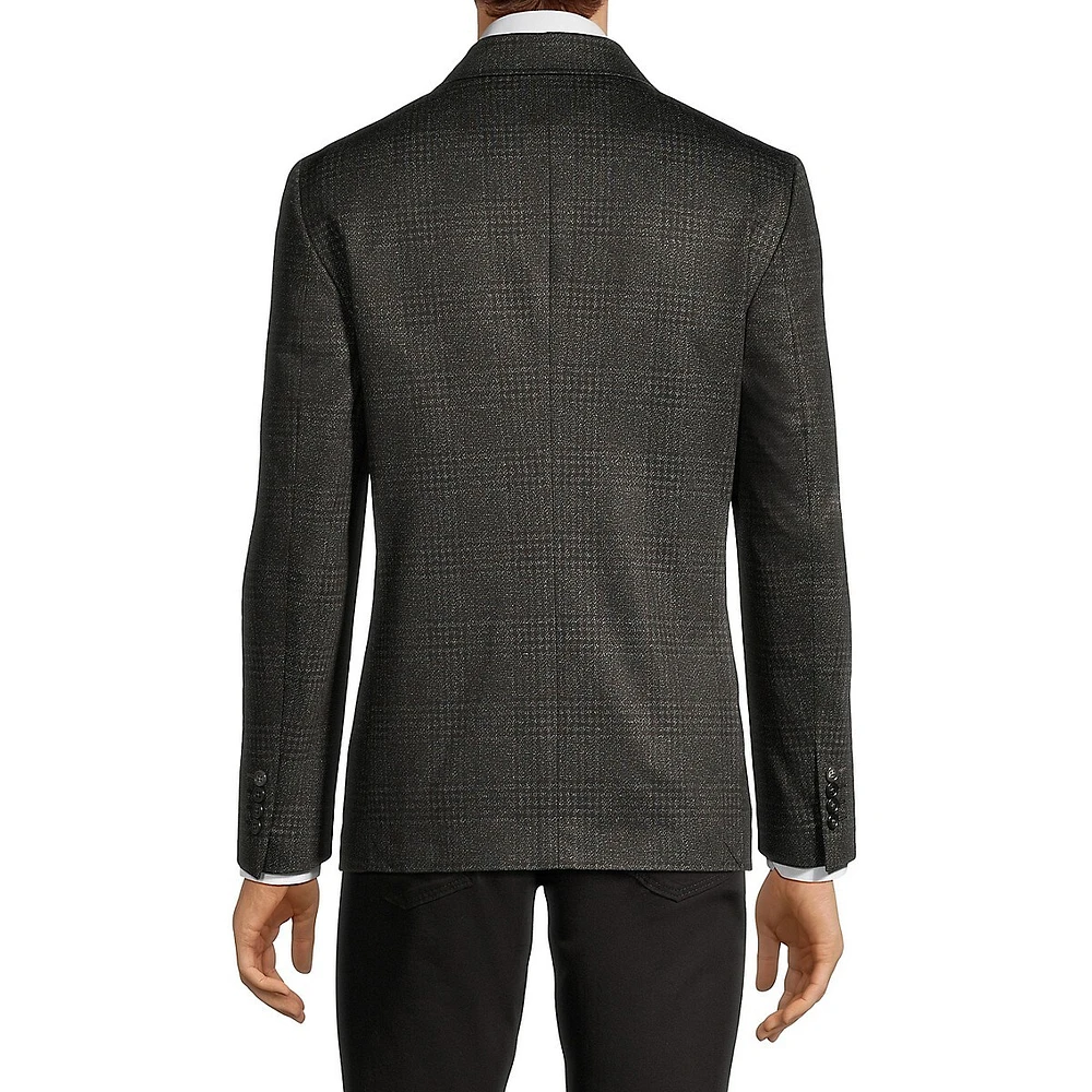 Modern Classic-Fit Houndstooth Plaid Sport Coat