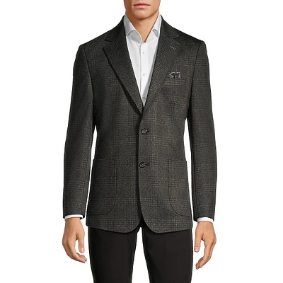 Modern Classic-Fit Houndstooth Plaid Sport Coat