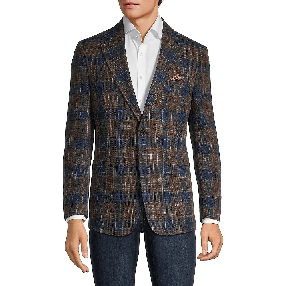 Modern Classic-Fit Plaid Sport Coat